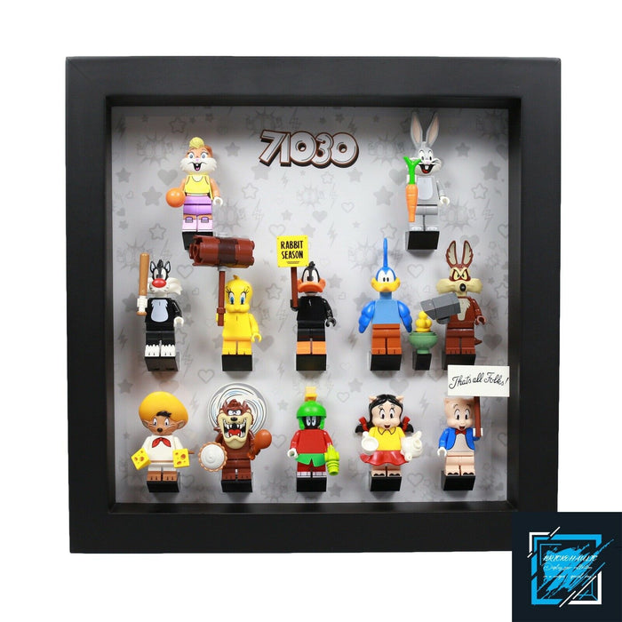 Brickohaulic Black Display Frame Case for Looney Tunes Minifigures 71030