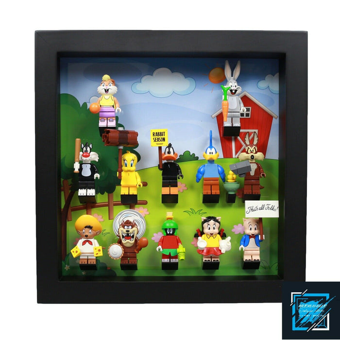 Brickohaulic Black Display Frame Case for Looney Tunes Minifigures 71030