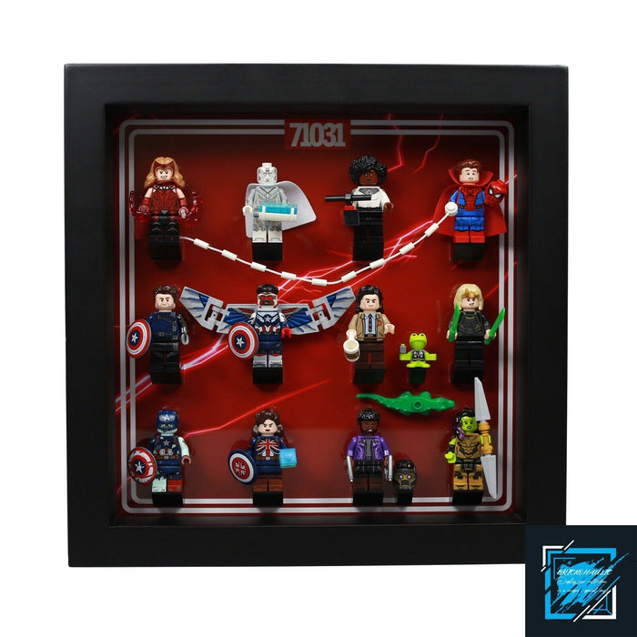 Brickohaulic Black Display Frame Case for Marvel Studios Minifigures 71031