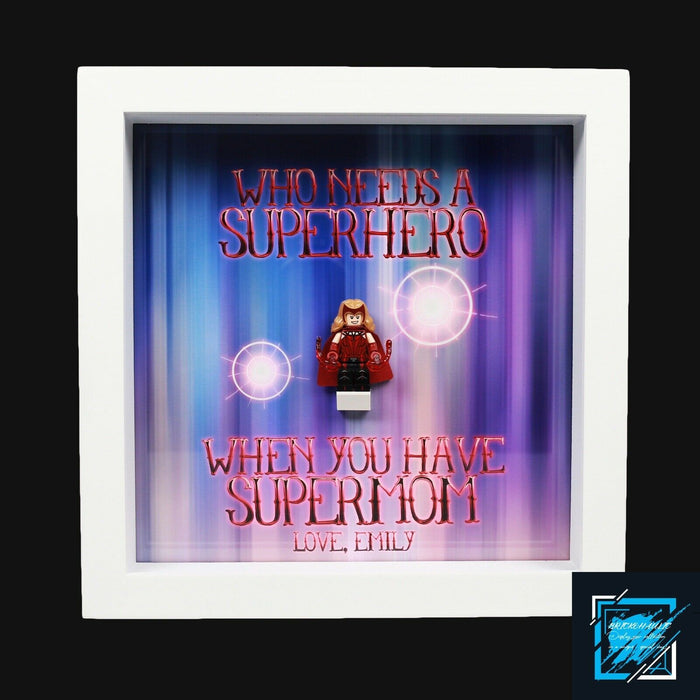 Brickohaulic Personalized Frame Scarlet Witch Minifigure Mother, Mom, Wife Gift