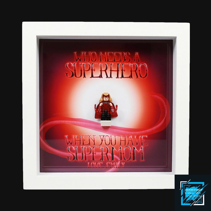 Brickohaulic Personalized Frame Scarlet Witch Minifigure Mother, Mom, Wife Gift