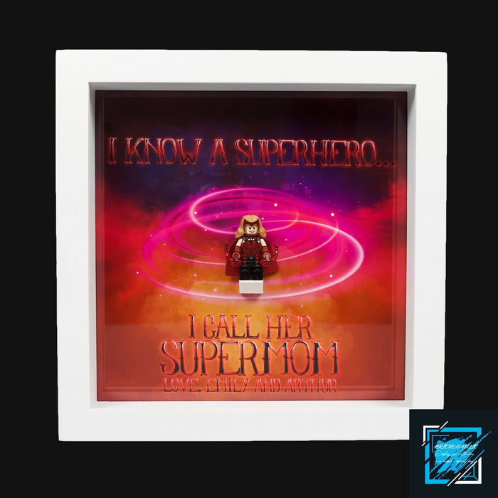 Brickohaulic Personalized Frame Scarlet Witch Minifigure Mother, Mom, Wife Gift