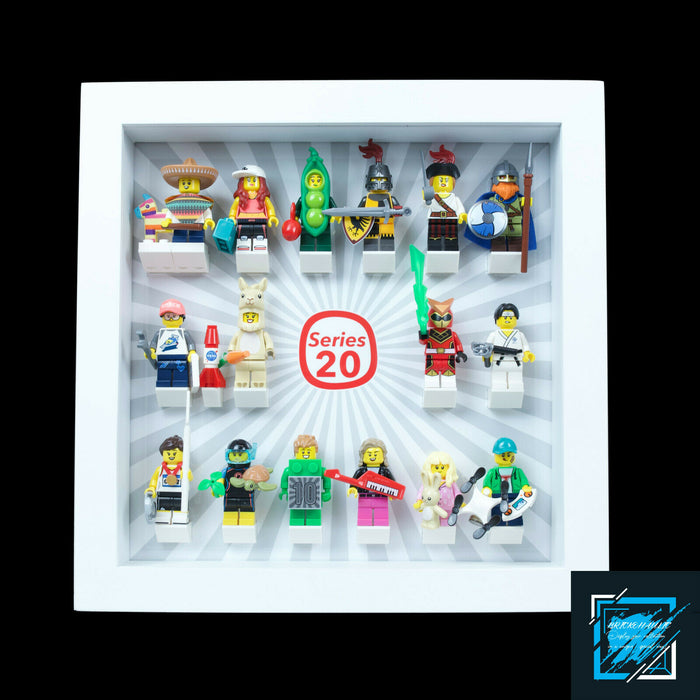 Brickohaulic White Display Frame for Series 20 Minifigures 71027
